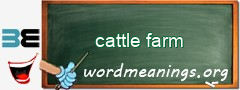 WordMeaning blackboard for cattle farm